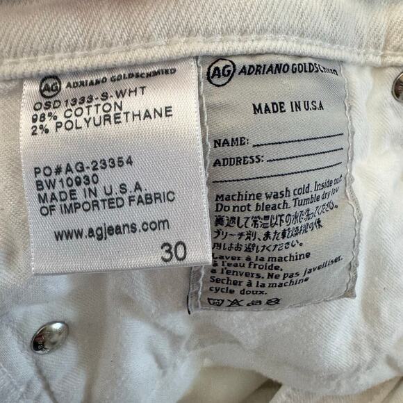 AG The Stilt Roll Up Skinny Jeans White Denim Womens 30 Mid Rise Stretch Classic - Picture 10 of 14